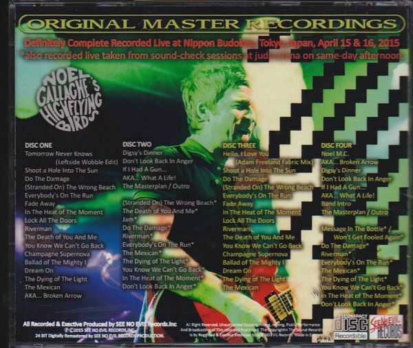 Noel Gallagher's High Flying Birds Tokyo Budokan 2015 CD 4 Discs Music Rock F/S