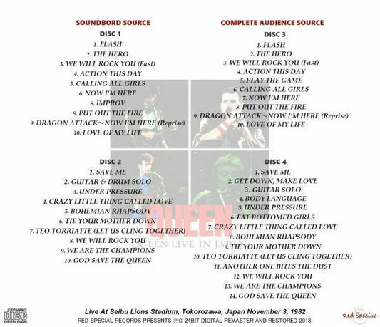 Queen Live In Japan Complete Collector's Edition CD 4 Discs Set Music Rock Pops