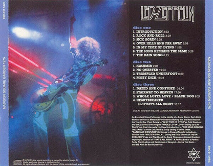 Led Zeppelin That's All Right New York MSG 1975 CD 3 Discs 15 Tracks Hard Rock