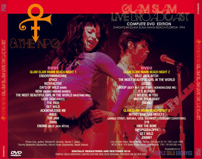 Prince & The NPG Glam Slam Live Broadcast 1994 Miami Beach Florida 2 DVD