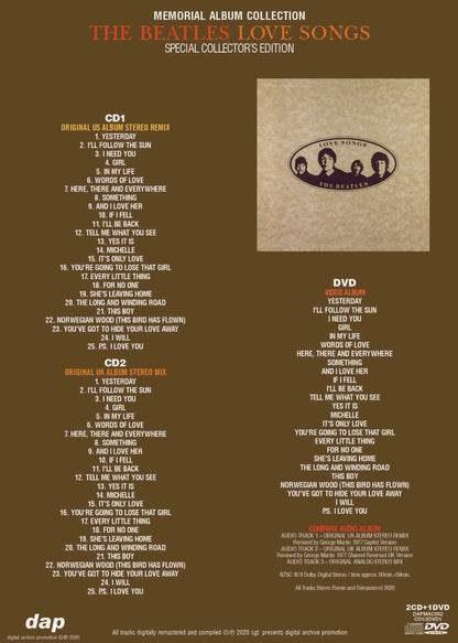 The Beatles Love Songs Special Collector's Edition 2CD 1DVD Set 50 Tracks Music