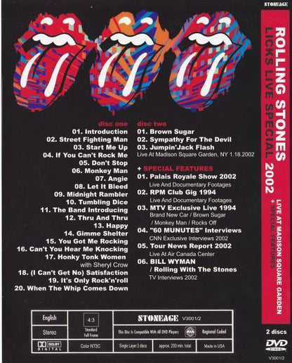 The Rolling Stones New York 2002 Licks Live Special DVD 2 Discs 29 Tracks Music