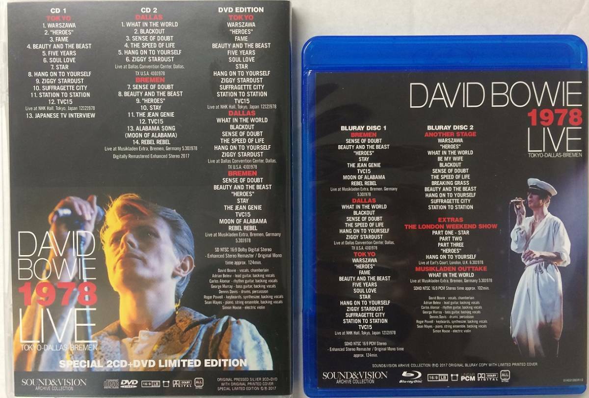 David Bowie 1978 Live Collection Tokyo Dallas Bremen 2CD 1DVD 2Blu-Ray Set Music