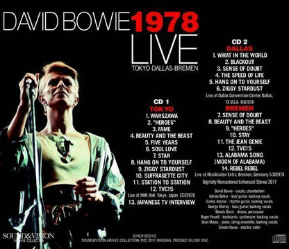 David Bowie 1978 Tokyo Dallas Bremen Sound & Vision Archive 2CD