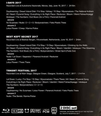 Radiohead Reckoner's Daydreaming 2017 A Moon Shaped Pool Tour Blu-ray 2 Discs