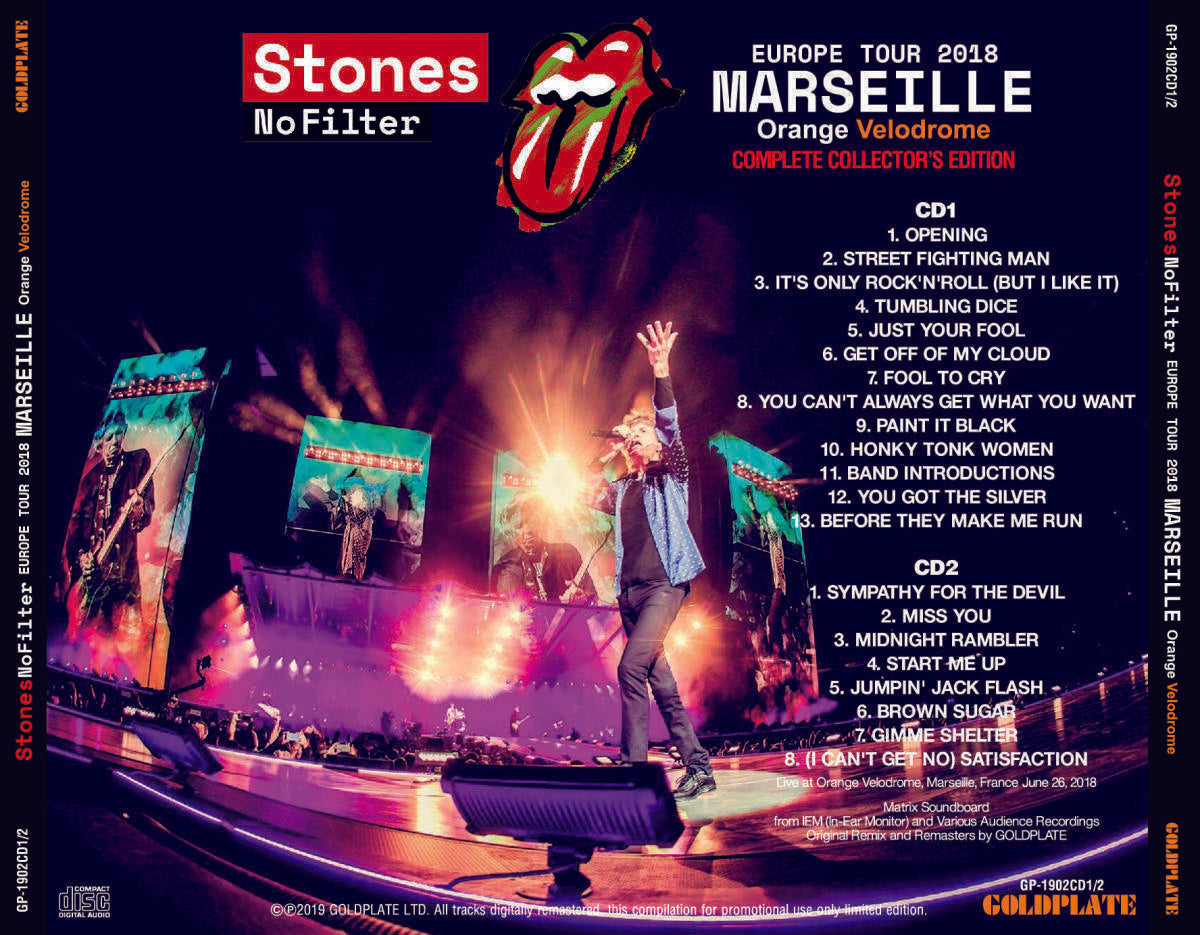 The Rolling Stones No Filter Europe Tour 2018 Marseille Orange Velodrome 2CD