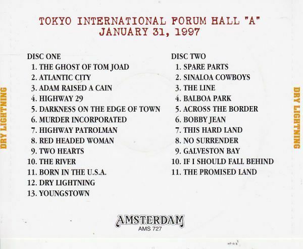Bruce Springsteen Dry Lightning 1997 Japan Tokyo CD 2 Discs 24 Tracks Music Rock