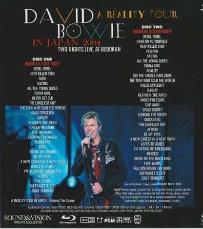 David Bowie Japan Performance 1978 1990 2004 Tokyo Dome Budokan Blu-ray 6BDR