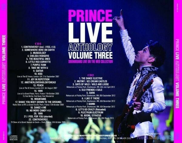 Prince Live Anthology Vol. 3 Purple Gold Archives Collection 2CD 2007 London