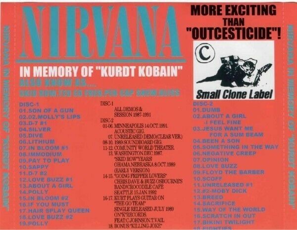 Nirvana / In Memory Of Kurdt Kobain (2CD) 38 Tracks