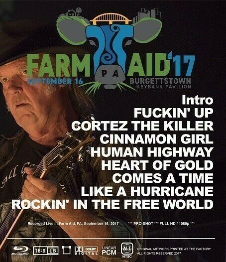 Neil Young Promise of The Real FARM AID 2017 PA September 16 Blu-ray 1BDR