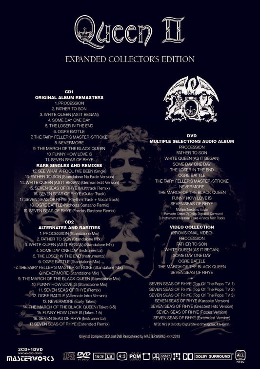 Queen II Expanded Collector's Edition New Remasters 2CD 1DVD Set