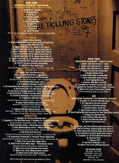 The Rolling Stones Beggars Banquet Sessions Goldplate 1CD 2DVD Set