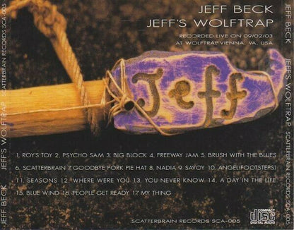 Jeff Beck Jeff's Wolftrap 2003 Sep 2 Vienna USA Soundboard Recording Press CD
