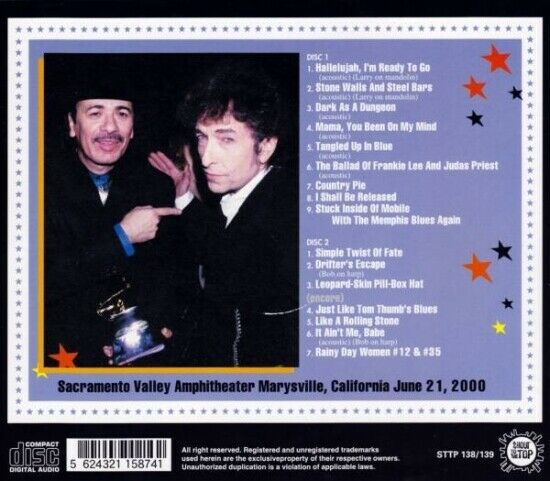 Bob Dylan Tangled Up In Marysville Sacramento California June 21 2000 CD 2 Discs