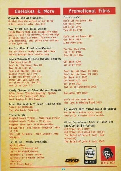 The Beatles Let It Be Companion His Master's Choice Original DVD 2 Discs Music