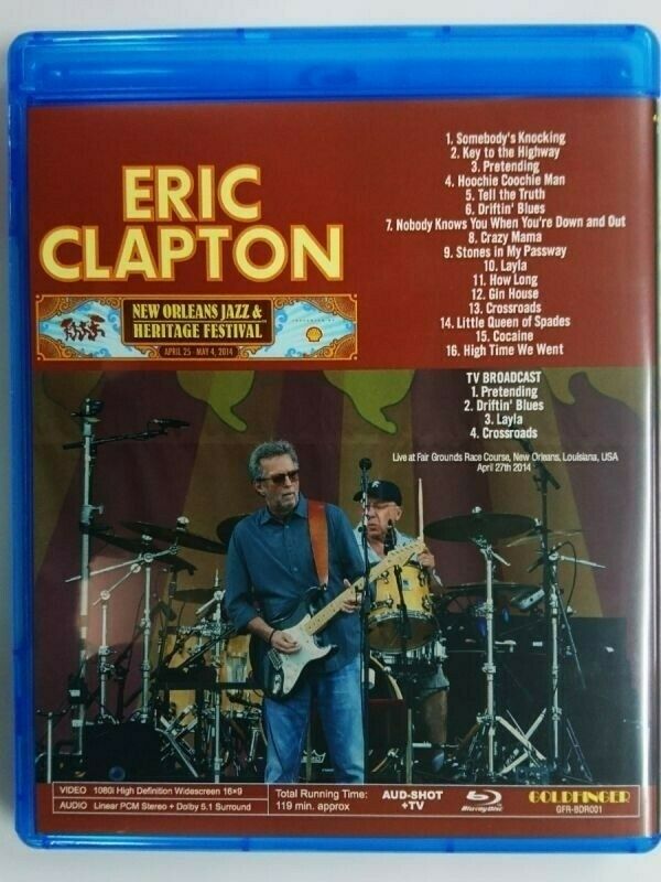 Eric Clapton New Orleans Jazz & Heritage Festival 2014 Blu-ray 1 Disc 20 Tracks