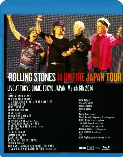 The Rolling Stones 14 On Fire 2014 March 6th Tokyo Dome 3rd Night Japan Blu-ray