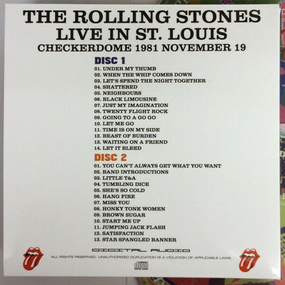 The Rolling Stones Live In St. Louis Checkerdome 1981 November 19 CD 2 Discs