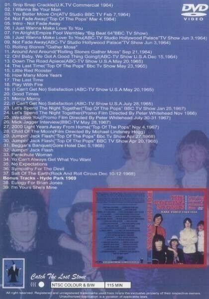 The Rolling Stones Touring History 1964-1969 Vol. 5 DVD 1 Disc 39 Tracks Music