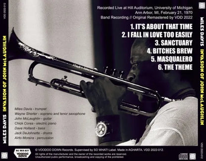 MILES DAVIS / INVASION OF JOHN McLAUGHLIN ANN ARBOR 1970 DEFINITEVE EDITION (1CD)