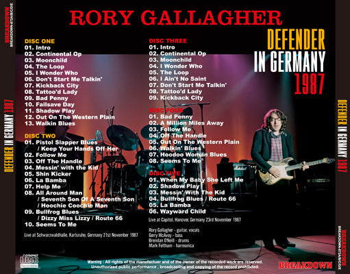RORY GALLAGHER / DEFENDER IN GERMANY 1987 (5CDR)