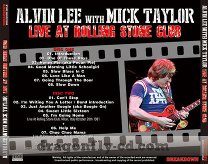 ALVIN LEE WITH MICK TAYLOR / LIVE AT ROLLING STONE CLUB (2CDR)