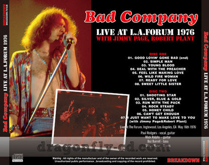 BAD COMPANY / LIVE AT L.A. FORUM 1976 (2CDR)