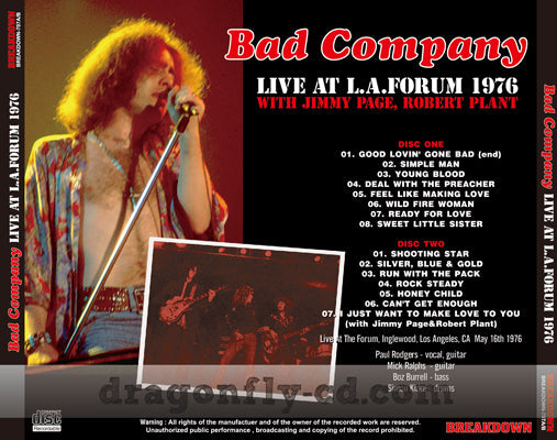 BAD COMPANY / LIVE AT L.A. FORUM 1976 (2CDR)