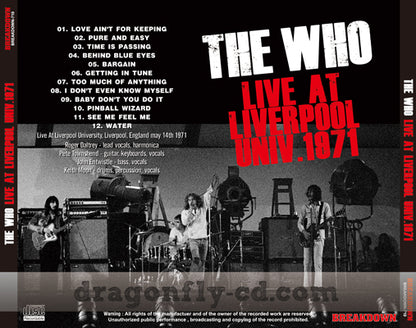 THE WHO / LIVE AT LIVERPOOL UNIV. 1971 (1CDR)