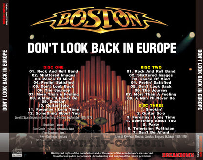 BOSTON / DON'T LOOK BACK IN EUROPE (3CDR)