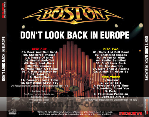 BOSTON / DON'T LOOK BACK IN EUROPE (3CDR)