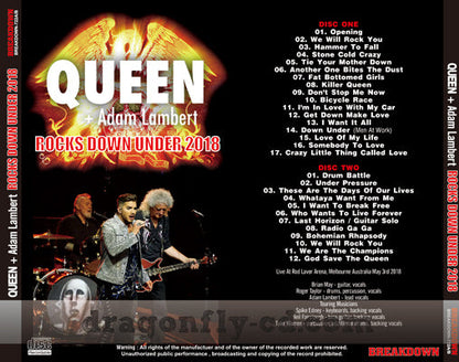 QUEEN + ADAM LAMBERT / ROCKS DOWN UNDER 2018 (2CDR)