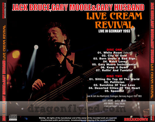JACK BRUCE, GARY MOORE & GARY HUSBAND / LIVE CREAM REVIVAL (2CDR)