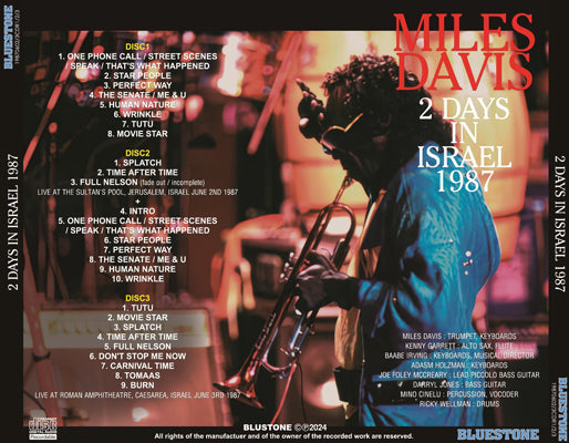 MILES DAVIS / 2 DÍAS EN ISRAEL 1987 Caja de sonido (3 CDR)