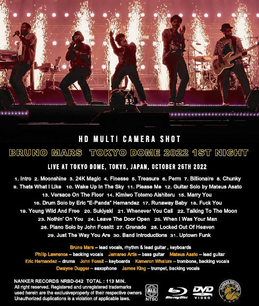BRUNO MARS / TOKYO 2022 1ST NIGHT (1BDR+1DVDR)