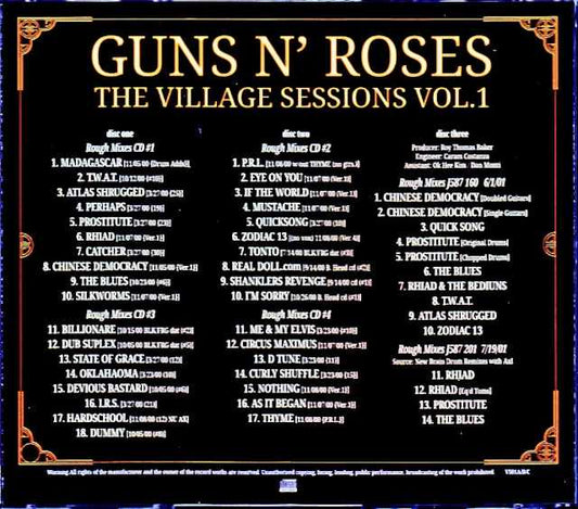 Guns N' Roses / The Village Sessions Vol. 1: Demos y mezclas preliminares de Chinese Democracy (3 CD) [No es disco plateado]