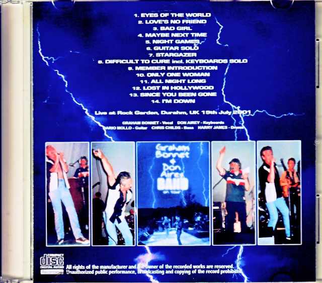 Graham Bonnet Don Airey Band / England,UK 2001 (1CDR) White label disc