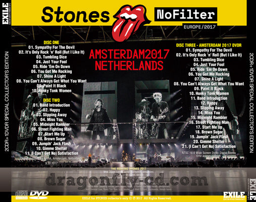 THE ROLLING STONES / NO FILTER TOUR AMSTERDAM, THE NETHERLANDS 2017 (2CDR+1DVDR)