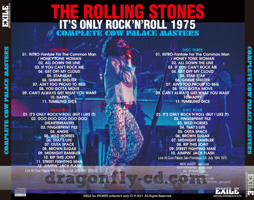THE ROLLING STONES / IT'S ONLY ROCK'N'ROLL 1975 COMP. COW PALACE MASTERS (4CDR)