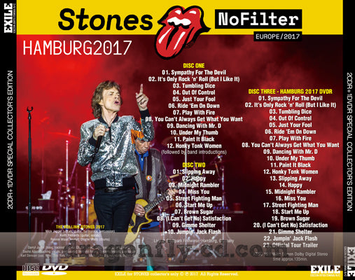 THE ROLLING STONES / NO FILTER TOUR HAMBURG 2017 (2CDR+1DVDR)
