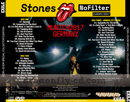 THE ROLLING STONES / NO FILTER TOUR MUNICH, GERMANY 2017 (2CDR+1DVDR)