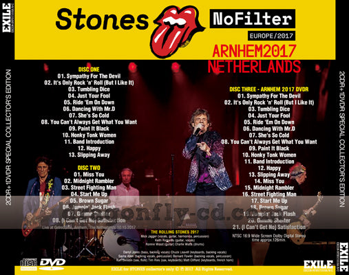THE ROLLING STONES / NO FILTER TOUR ARNHEM, NETHERLANDS 2017 (2CDR+1DVDR)