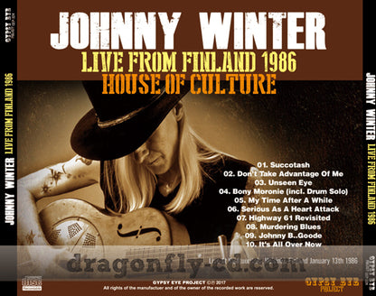 JOHNNY WINTER / LIVE FROM FINLAND 1986 SOUNDBOARD (1CDR)