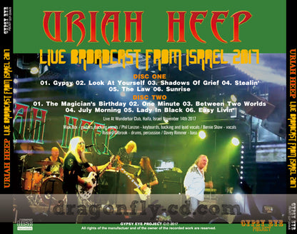 URIAH HEEP / LIVE BROADCAST FROM ISRAEL 2017 SOUNDBOARD (2CDR)