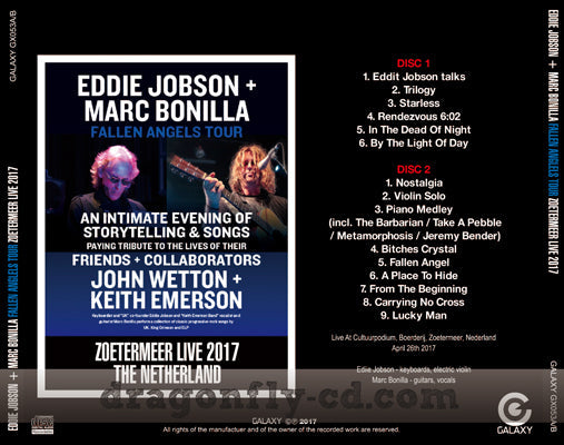 EDDIE JOBSON + MARC BONILLA / FALLEN ANGELS TOUR ZOETERMEER LIVE 2017 (2CDR)