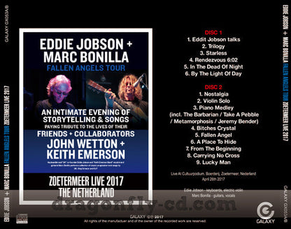 EDDIE JOBSON + MARC BONILLA / FALLEN ANGELS TOUR ZOETERMEER LIVE 2017 (2CDR)