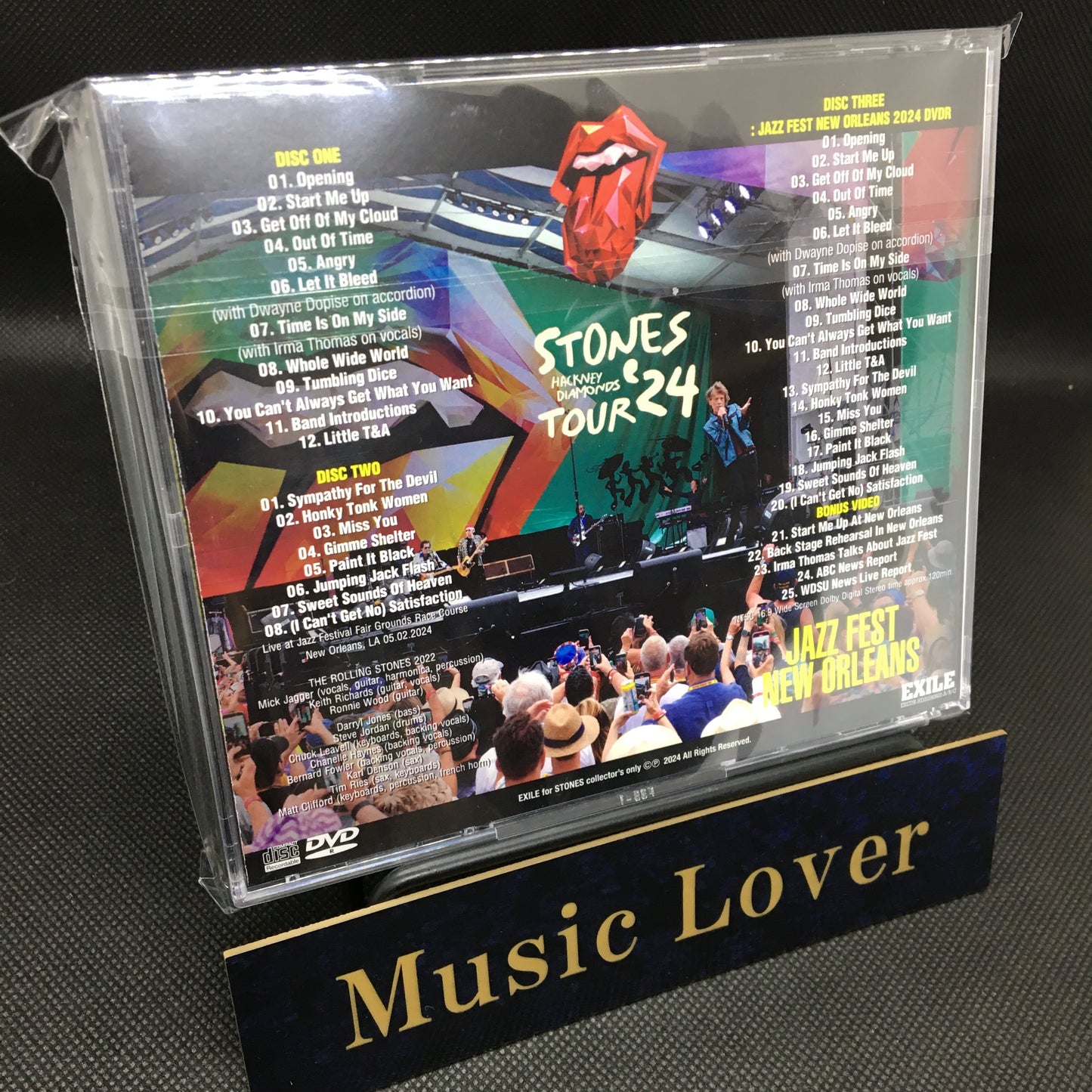 The Rolling Stones / JAZZ FEST NEW ORLEANS HACKNEY DIAMONDS TOUR 2024 (2CDR+1DVDR)