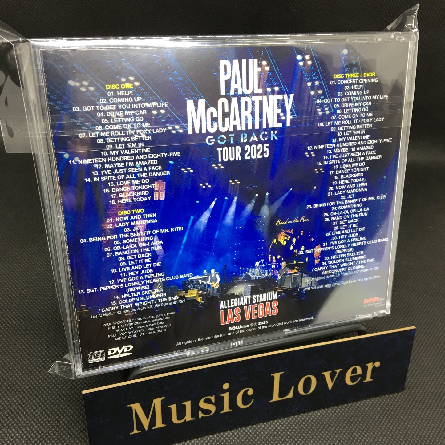 PAUL McCARTNEY / GOT BACK TOUR 2025 ALLEGIANT STADIUM, LAS VEGAS (2CDR+1DVDR)