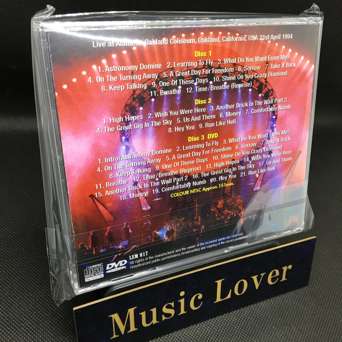 PINK FLOYD / OPTICAL ASTRONOMY OAKLAND 1994 2ND NIGHT (2CDR+1DVDR)